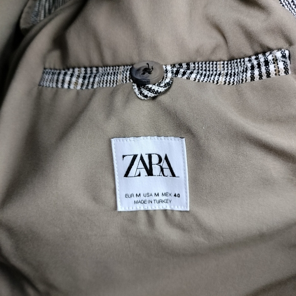 ZARA Textured Houndstooth Plaid Oversized Unstructured Blazer Sz. M - Picture 11 of 12